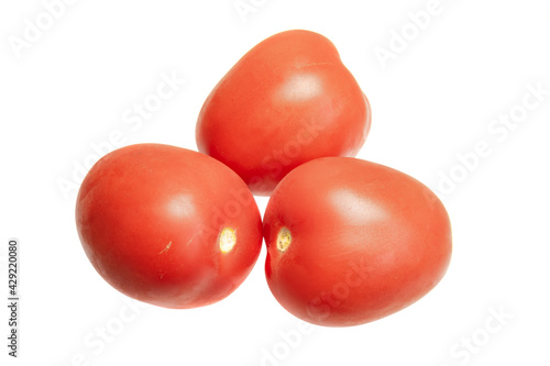red tomatoes on a white isolated background