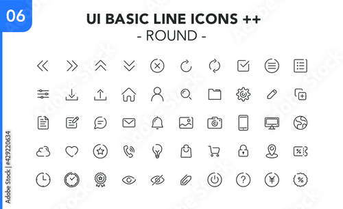 UI BASIC LINE ICONS++ (ROUND)