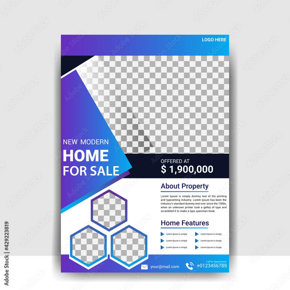 Real estate flyer Business Corporate Creative home for sale design template