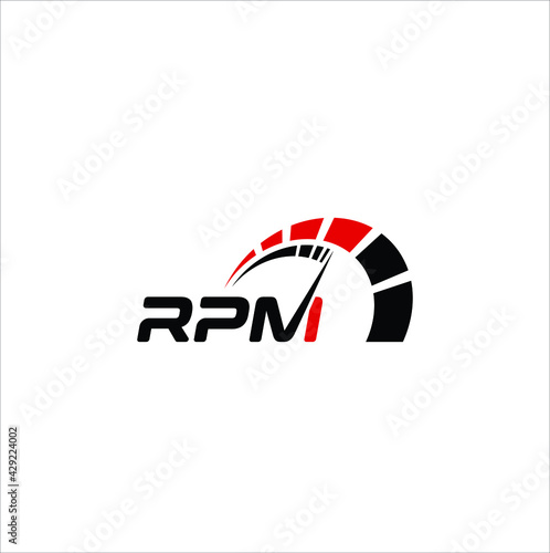 RPM vector speedometer logo design graphic modern