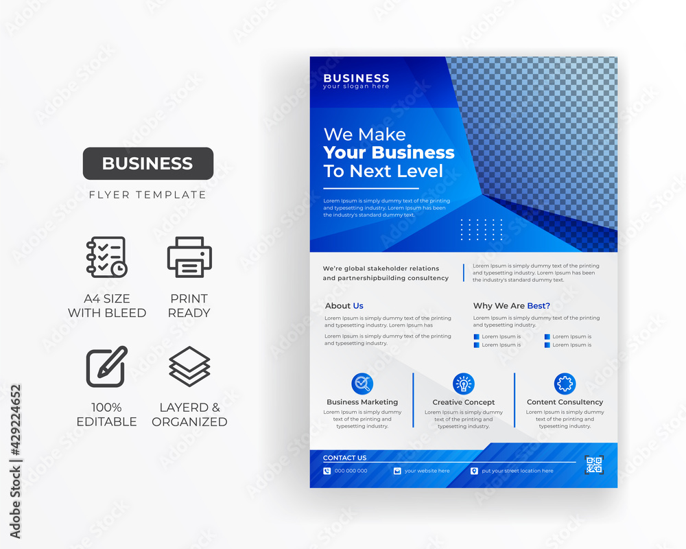 Modern Creative Corporate & Business Flyer Brochure Template Design, abstract Blue Gradient business flyer, vector template design. Brochure design, cover, annual report, poster, flyer