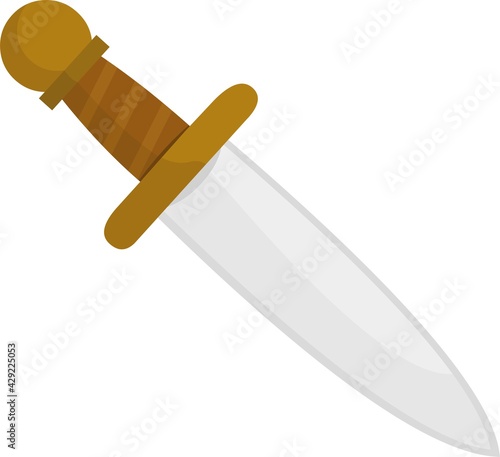 Vector emoticon illustration of a cartoon sword