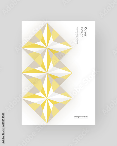 Abstract Placard, Poster, Flyer, Banner Design. Colorful geometric illustration on vertical A4 format. Flat shapes ornament. Decorative backdrop. Eps10