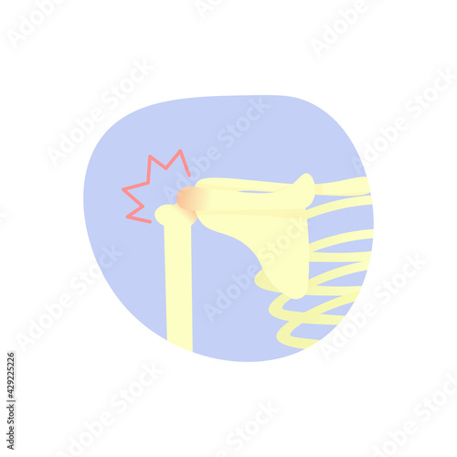 illustration of a shoulder bone. shoulder hinge pain. shoulder injury. flat style. vector illustration design