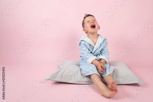 Slika na platnu Cranky child boy refuses to go to bed