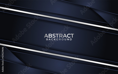 Abstract Navy background with silver line decoration.