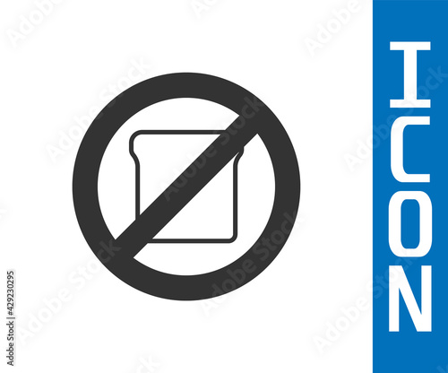 Grey Gluten free grain icon isolated Grey background. No wheat sign. Food intolerance symbols. Vector