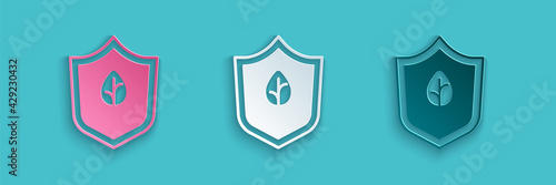 Paper cut Vegan food diet icon isolated Paper cut background. Organic, bio, eco symbol. Vegan, no meat, lactose free, healthy, fresh and nonviolent food. Paper art style. Vector