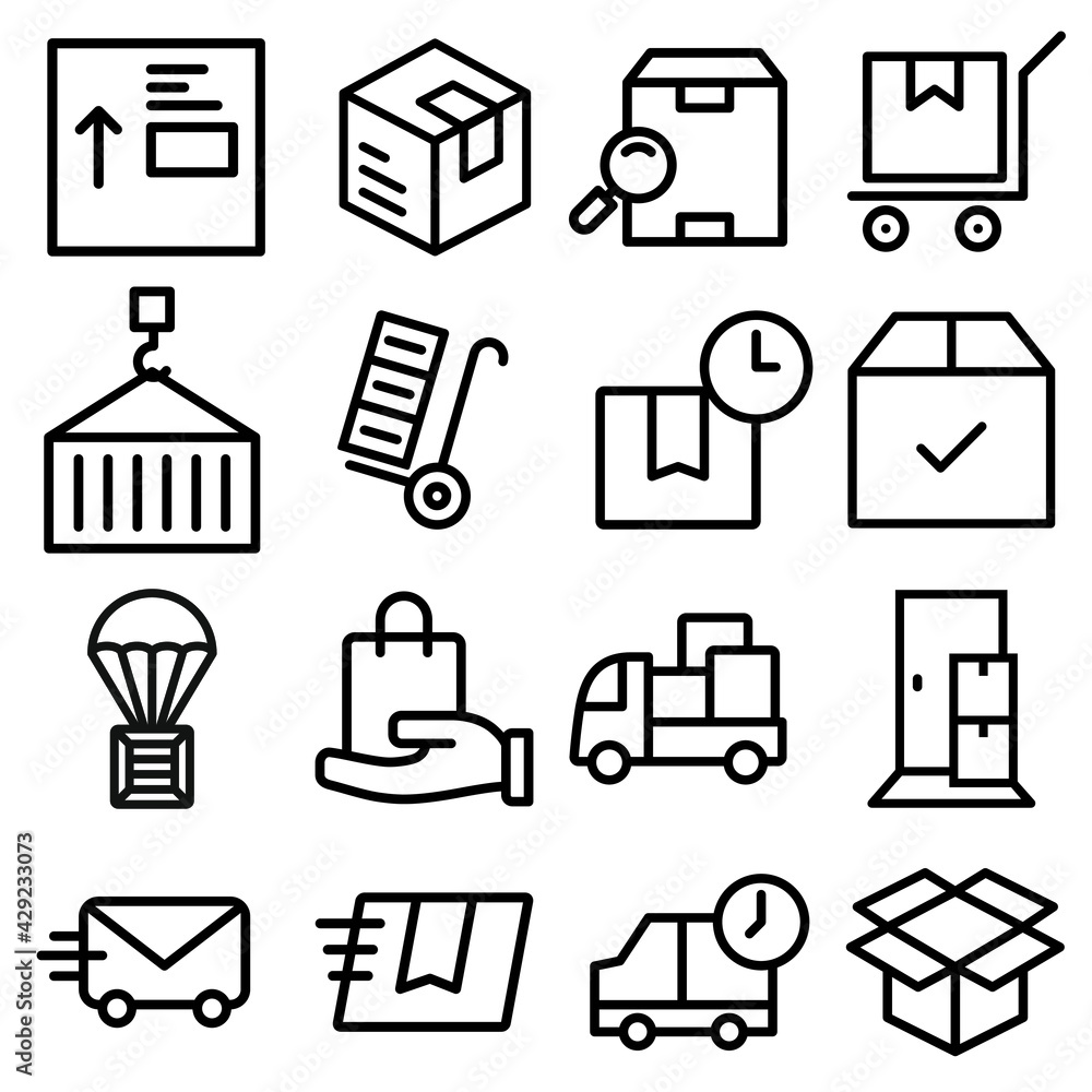 Fototapeta premium Delivery icon vector set. post illustration sign collection. cargo symbol or logo.