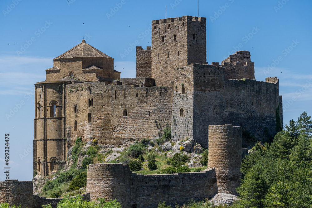 Medieval Castle of Loarre Closeup View, Spain
