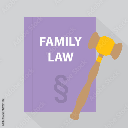 family law and court gavel icon- vector illustration