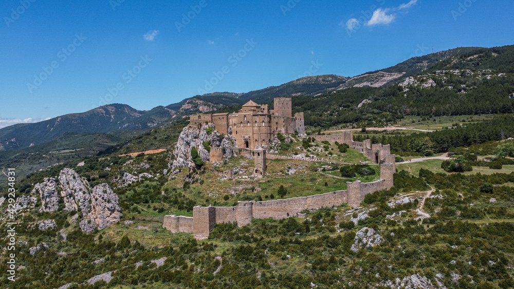 Aerial View of Castle of Loarre in Spain