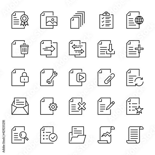 Document icons, vector illustration.
