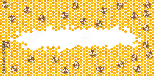 FOND NID D'ABEILLE AVEC ABEILLES