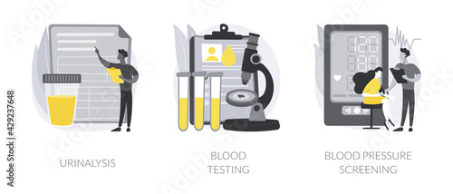 Clinical examination abstract concept vector illustrations.
