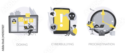 Social engineering abstract concept vector illustrations.