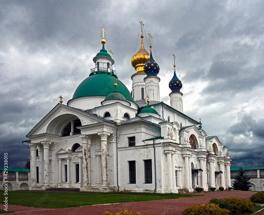 St. Jacob of Rostov church and Blessed conception of St. Anna cathedral. Spaso-Yakovlevsky monastery, city of Rostov, Russia