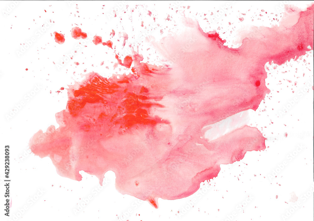 Abstract beautiful Red Colorful watercolor painting background, Colorful brush background.