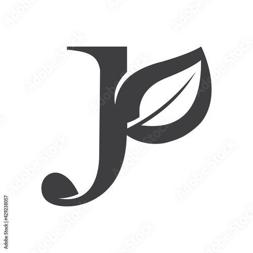 Initial jp letter logo vector template design. Linked letter pj logo design.