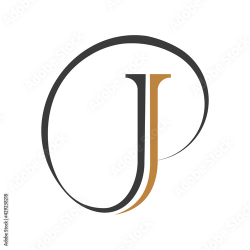 Initial jp letter logo vector template design. Linked letter pj logo design.