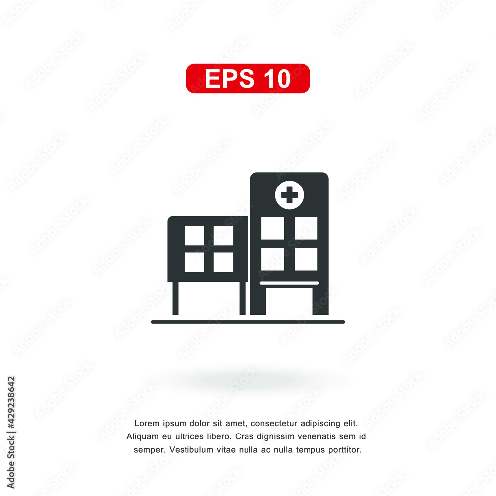 web icon hospital sign isolated on white background. Simple vector illustration. web icon hospital sign isolated on white background. Simple vector illustration.