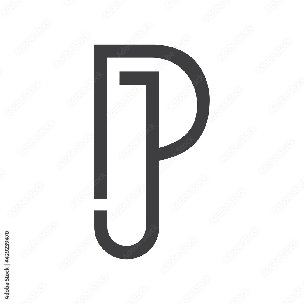 Initial jp letter logo vector template design. Linked letter pj logo ...