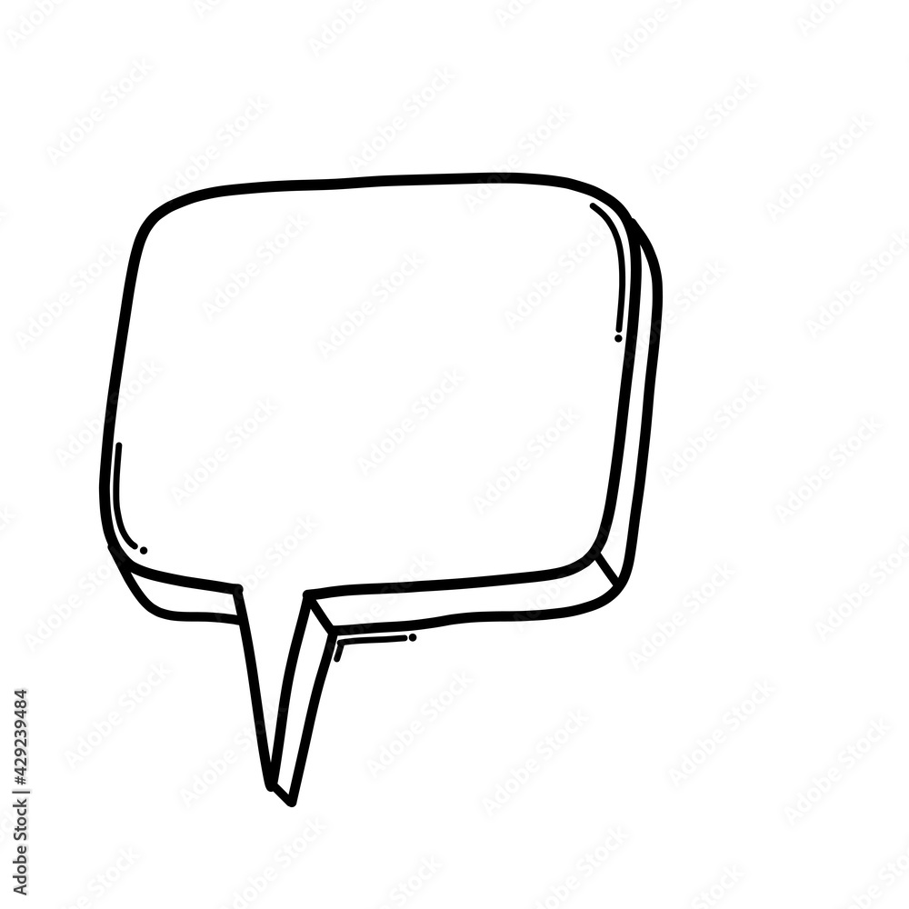 Naklejka premium Speech bubble Doodle vector icon. Drawing sketch illustration hand drawn cartoon line eps10