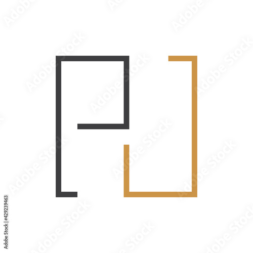 Initial jp letter logo vector template design. Linked letter pj logo design. Simple jp vector template.