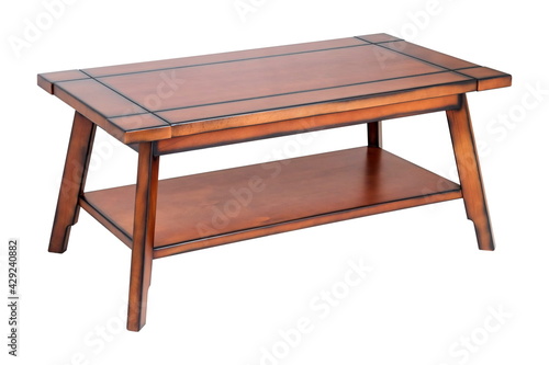 wooden brown table furniture isolated