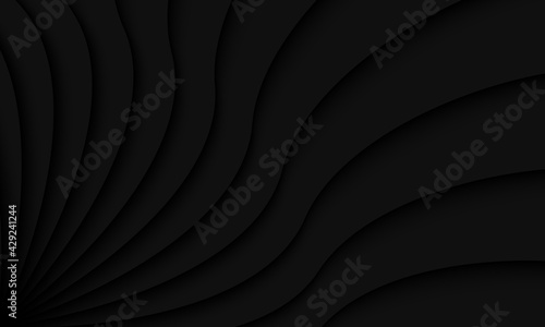 Abstract black shadow curve spiral background vector illustration.