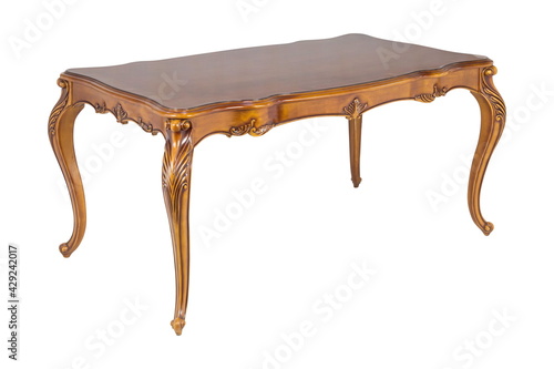 wooden brown table furniture isolated