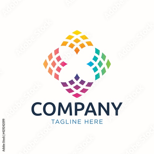 Free Download Digital flower tech logo design - GFXLoad