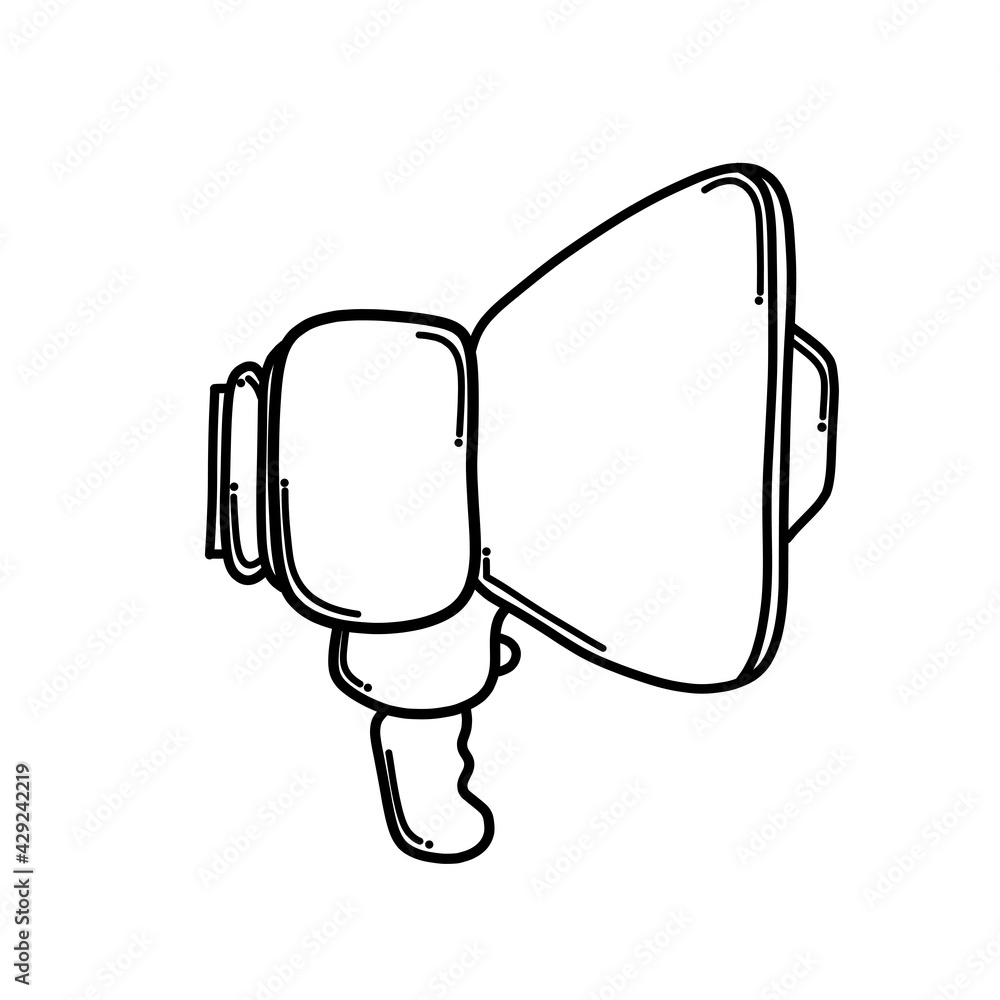 Megaphone Doodle vector icon. Drawing sketch illustration hand drawn cartoon line eps10 Megaphone Doodle vector icon. Drawing sketch illustration hand drawn cartoon line eps10