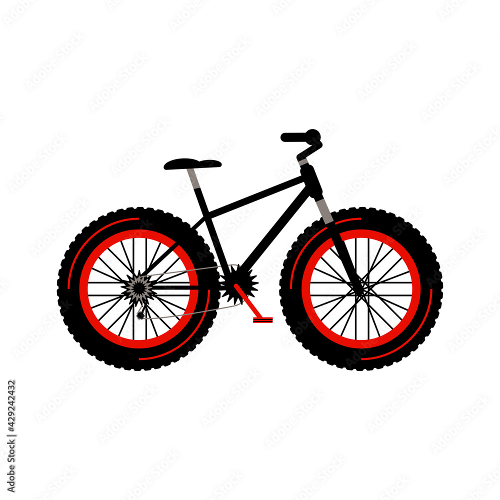 Fatbike, fat bike Detailed bicycle with thick tires. Hobby. Flat style Vector Illustration. Fatbike, fat bike Detailed bicycle with thick tires. Hobby. Flat style Vector Illustration.