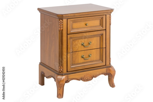 wooden brown furniture bollard in isolation