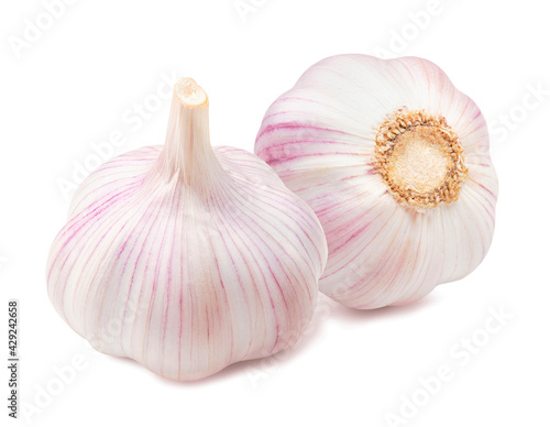 Garlic bulb double isolated on white background