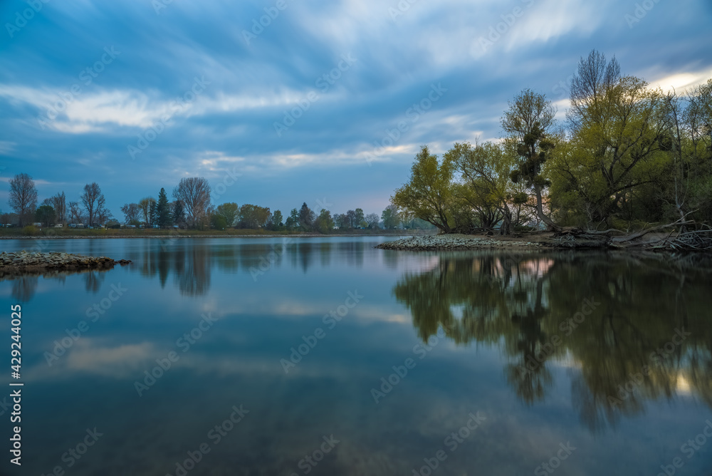 Panoramic landscape of the river Rhine at Mannheim in Germany. Panoramic landscape of the river Rhine at Mannheim in Germany.