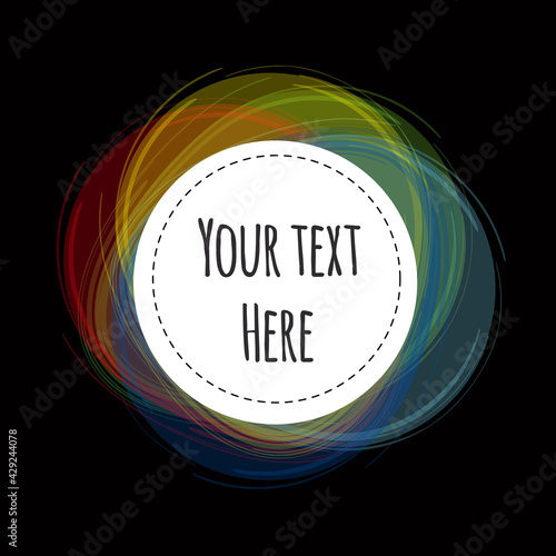 simple color label with lighting swirl