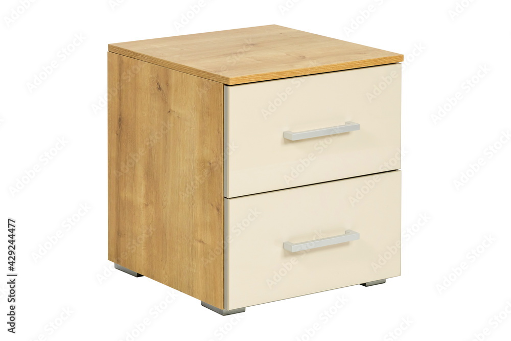 Light wooden dresser furniture in isolation Light wooden dresser furniture in isolation
