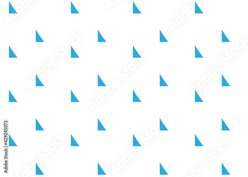 Seamless texture. Blue small triangles on a white background.