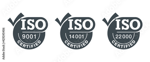 ISO certified stamps with big check mark
