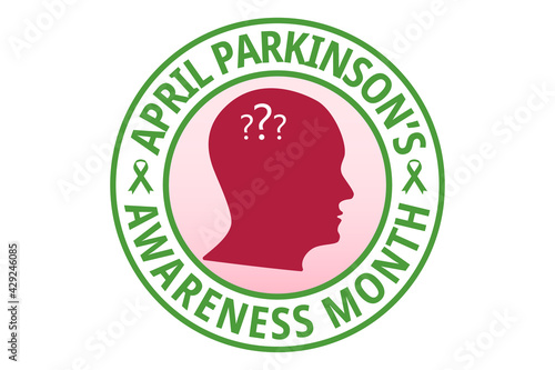 April Parkinson's disease awareness month illustration vector isolated on white background. Diagnosis, prevent, protection concept.
