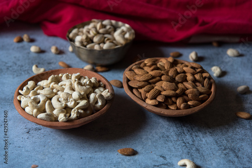 Close up of dry fruits. Selective focus.