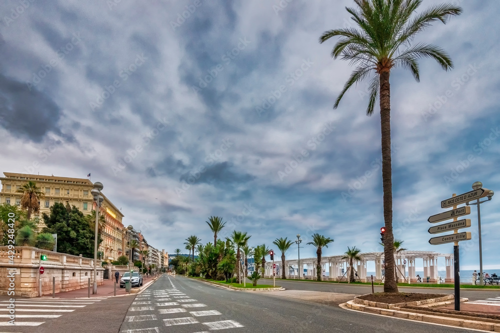 Promenade des Anglais in the city of Nice Promenade des Anglais in the city of Nice