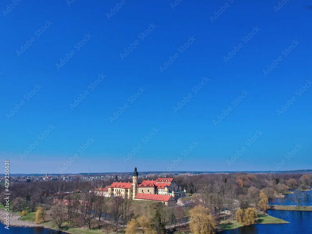 Fototapeta premium Aerial view of Nesvizh, Belarus