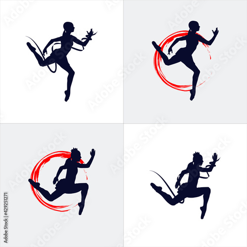 Set of ballet logo design