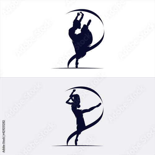 Set of ballet logo design