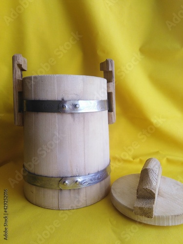 wooden tub for honey and salting