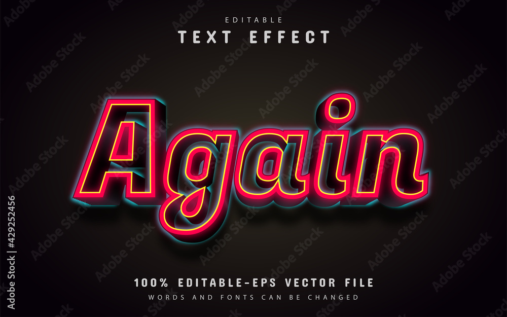 Again text, red 3d text effect