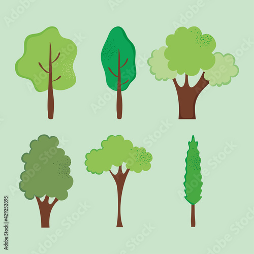 trees icon set